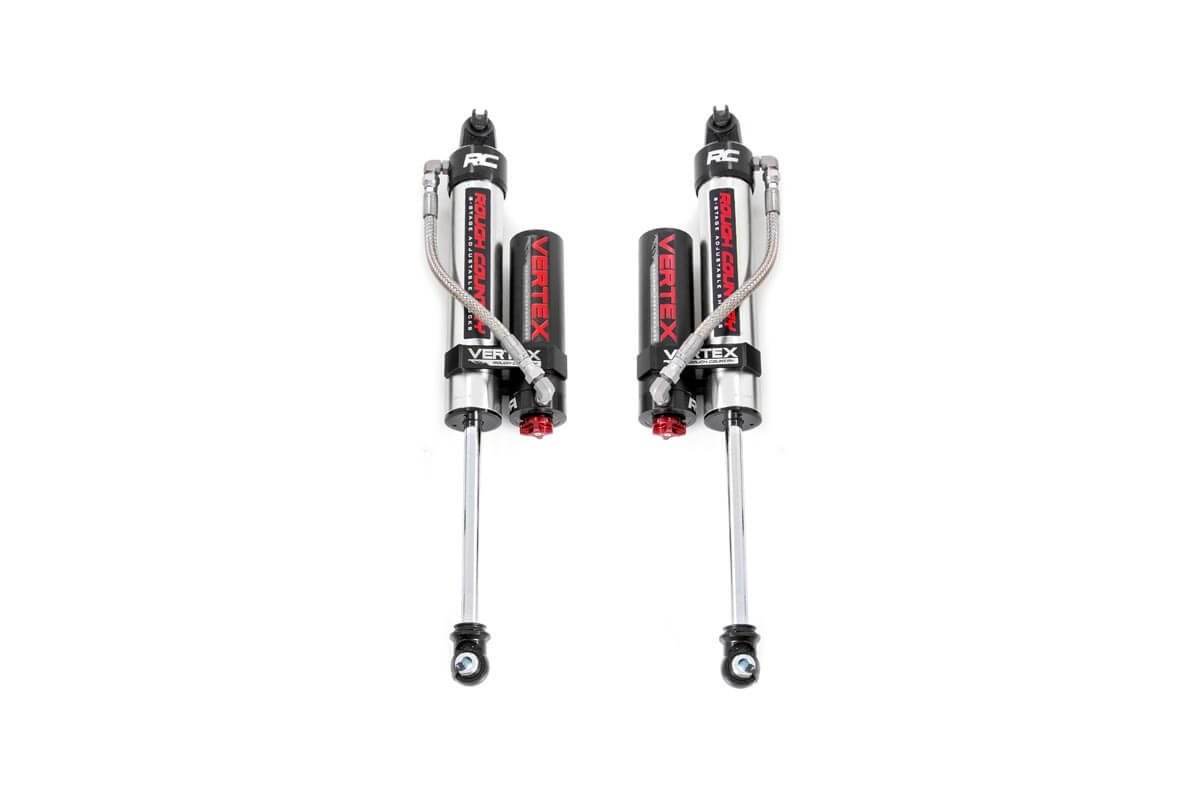 Rough Country Rear Vertex Adjustable Shock Absorbers (fits) 2007-2018 Jeep Wrangler JK | 3-5" Lift | Reservoir | 699006
