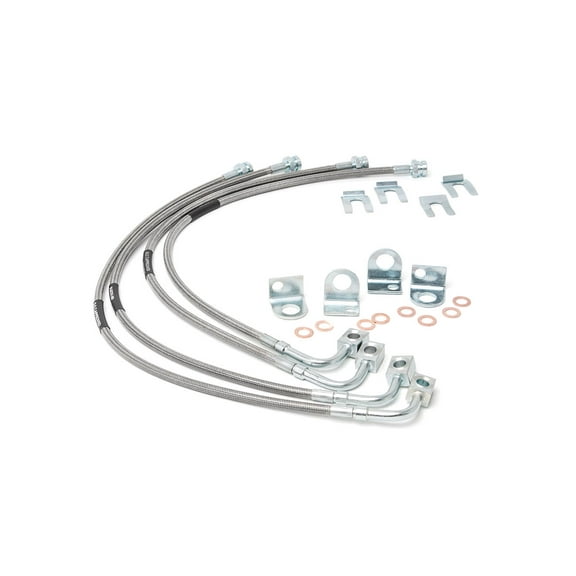 Rough Country Stainless Brake Lines for 2007-2018 Jeep Wrangler JK - 89716