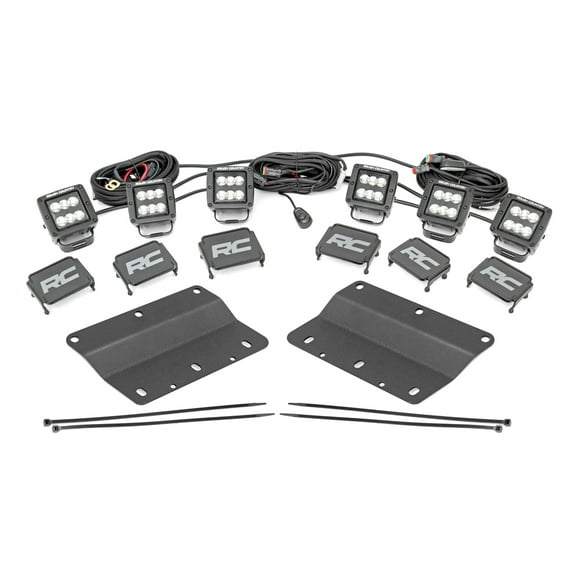 Rough Country Triple LED Fog Light Kit for 21-25 Ford Bronco | Spot Beam - 51085