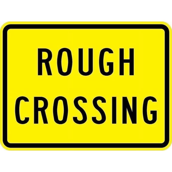 Rough Crossing Plaque Sign Traffic Warning Signs Metal Sign Tin Sign 12x16 Inch - Caution Safety Warning Security Signs Indoor & Outdoor Signs for Home, Office, Work