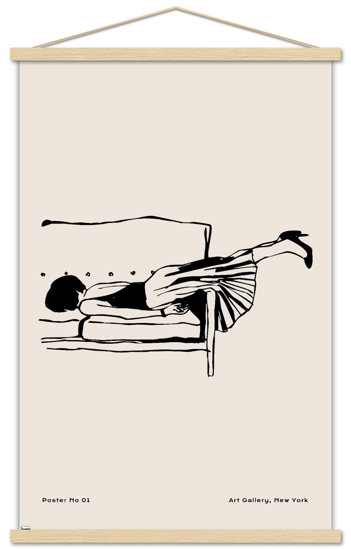 Rough Day No 01 Wall Poster with Magnetic Frame, 22.375" x 34"