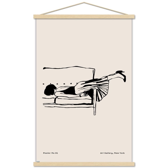 Rough Day No 01 Wall Poster with Magnetic Frame, 22.375" x 34"