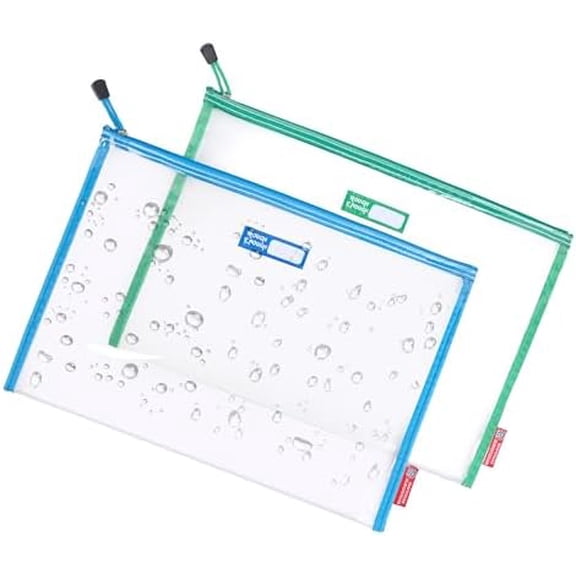 Rough Enough Plastic File Folder Clear Zipper Pouch Bags Document Holder Bag for Organizing A4 Paper Letter Office Teacher Art Supplies Storage$$Office