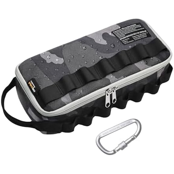 Rough Enough Small Tool Bag Pouch Organizer Box for Motorcycle Road Bike Electricians Camping with Handle and Tactical Molle 12 Inch in Black Camo Cordura$$Tools