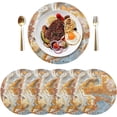 thumbnail image 1 of Rough Granite Stone Rock Round Place Mats Set of 6, Heat Stain Insulation Table Mats Non-Slip Grid Woven Placemats 15.4 Inch for Kitchen Dining Table Holiday, 1 of 7