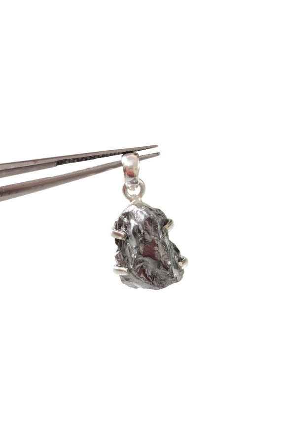 Rough Hematite Pendant, Natural Magnetic Hematite Pendant, March Birthstone, Womens Pendant Necklace, 925 Sterling Silver, Christmas, Thanksgiving, Mens Pendant, Handmade Jewelry, Raw Stone Pendant