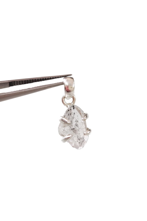 Rough Herkimer Diamond Pendant, Natural Herkimer Diamond Pendant, Birthstone, Womens Pendant Necklace, 925 Sterling Silver, Christmas, Thanksgiving, Mens Pendant, Handmade Jewelry, Raw Stone Pendant