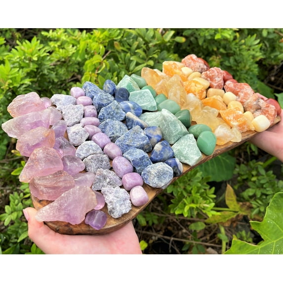 Rough Natural + Tumbled Stone Set: You Choose (Raw Gem Crystal Healing Rock)
