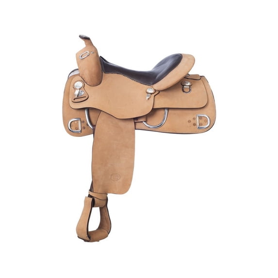 Tough 1 Western Saddle Leather Seat VeriFlex 15 1/2" Roughout RK19L