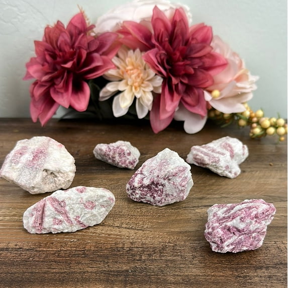 Rough Pink Tourmaline on Matrix Chunks 1-2.99"