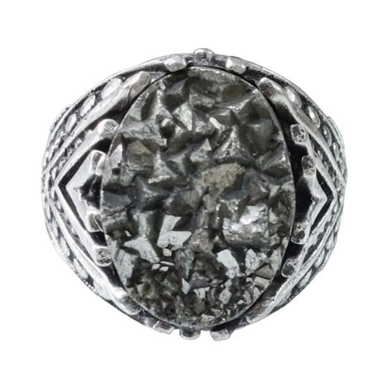 Rough Pyrite Mans Ring Natural RAW Pyrite Gemstone Ring Money