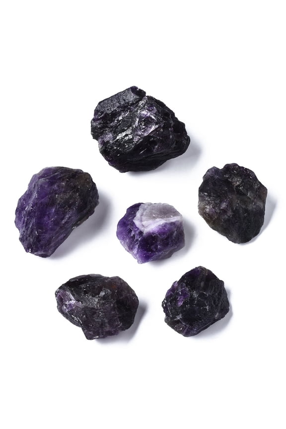 Rough Raw Natural Amethyst Beads for Tumbling Decoration Polishing Wire Wrapping & Reiki Healing No Hole/Undrilled for Wire Wrapped Pendant Making 30~48x28~45x20~35mm