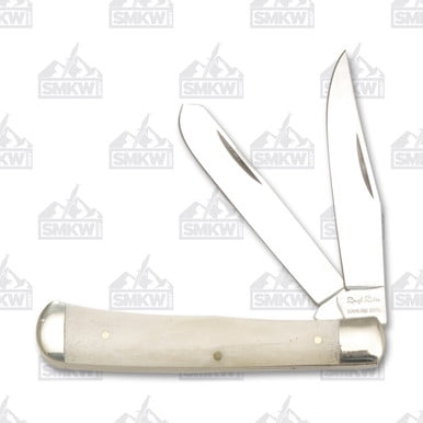 Rough Rider Wrapper Rough Rider Trapper Fold Knife, White smooth bone handle 010058991483 ...