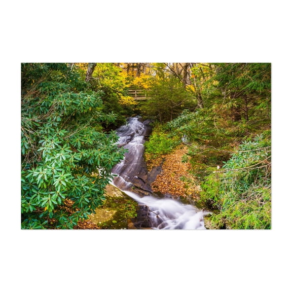 Rough Ridge - North Carolina Photography Waterfall Forest Autumn Nature Landscape Bridge Scenic Unframed Wall Art Print 4 x 6 inches