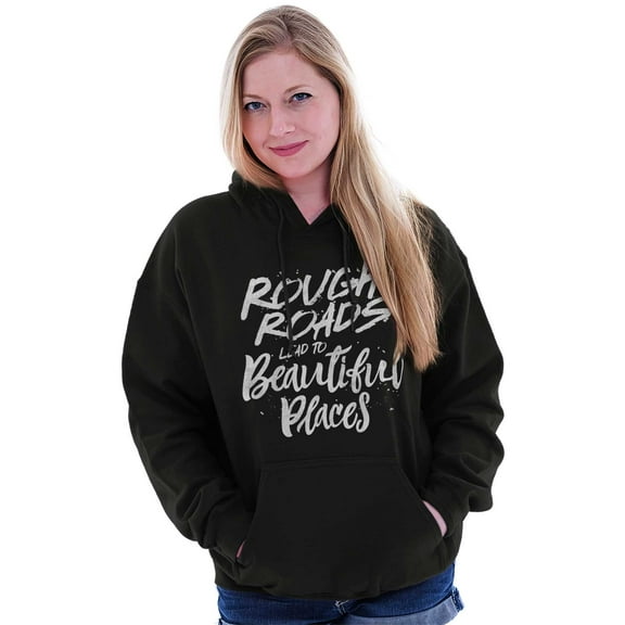 Rough Roads Beautiful Places Inspired Women Plus Size Graphic Pullover Hoodie Brisco Brands 2X