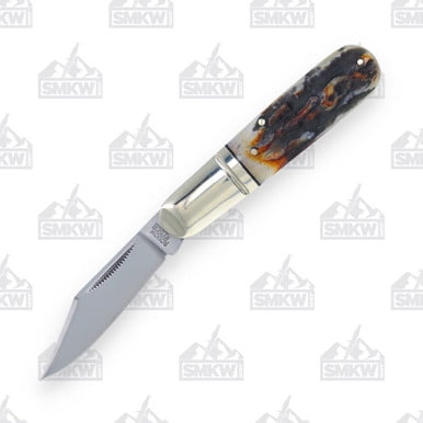 Rough Ryder Cinnamon Stag Bone Barlow Pocket Knife Carbon Steel Blade