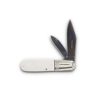 Rough Ryder Knives Rough Rider Tuxedo Series White Micarta Barlow Folding Knife RR2669