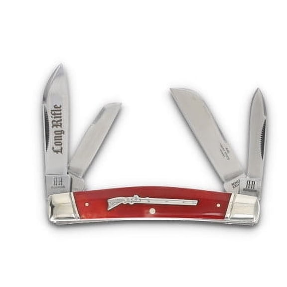 Rough Ryder Knives Rough Ryder Congress Folding Knife Long Rifle Red Smooth Bone RR2617