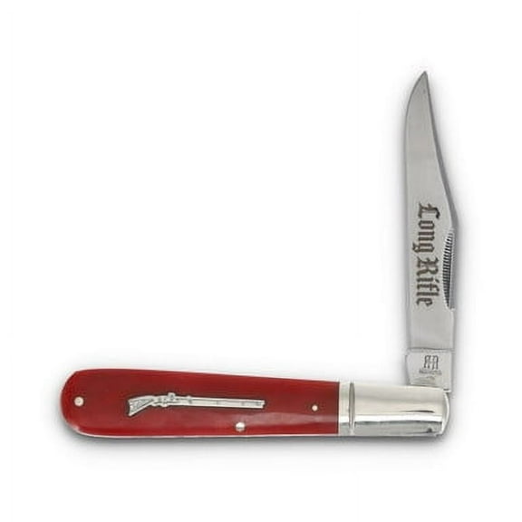 Rough Ryder Knives Rough Ryder Long Rifle Red Smooth Bone Grandaddy Barlow Folding Knife RR2618