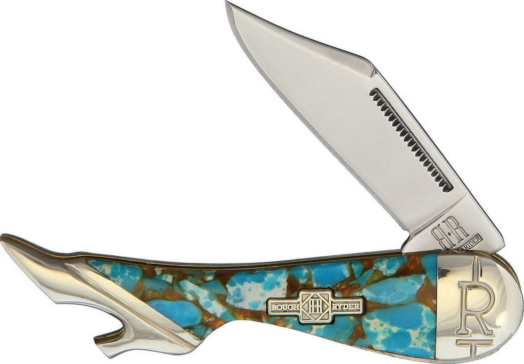 Rough Rider Rr645 Knife Rough Ryder Knives Rough Ryder Turquoise and Amber Small Lady Leg ...