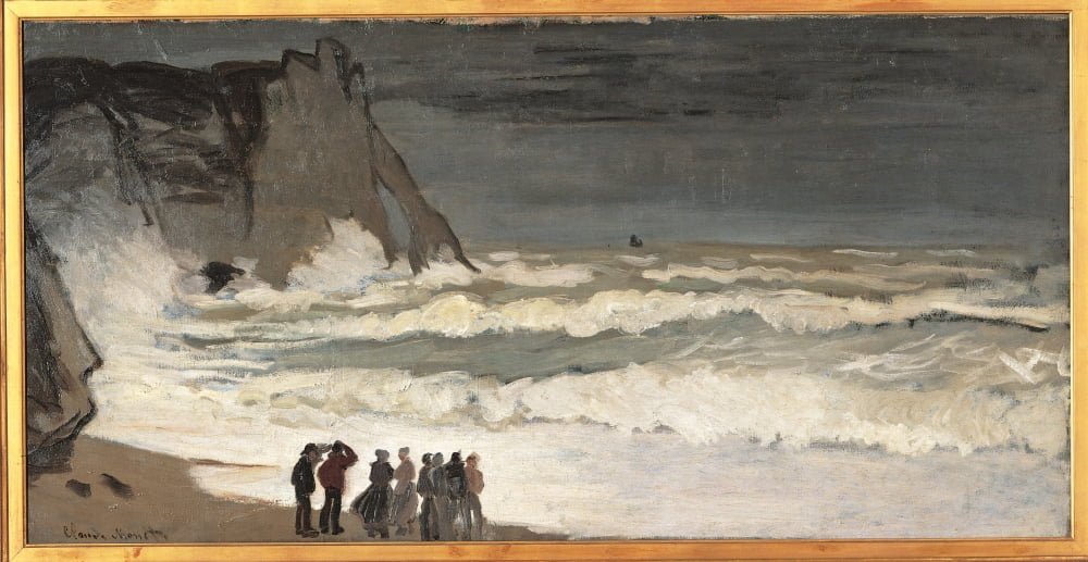 Rough Sea At Etretat Canvas Art - (36 x 24)