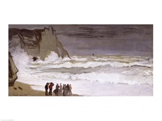 Rough Sea at Etretat 1868-69 Canvas Art - Claude Monet (36 x 24)