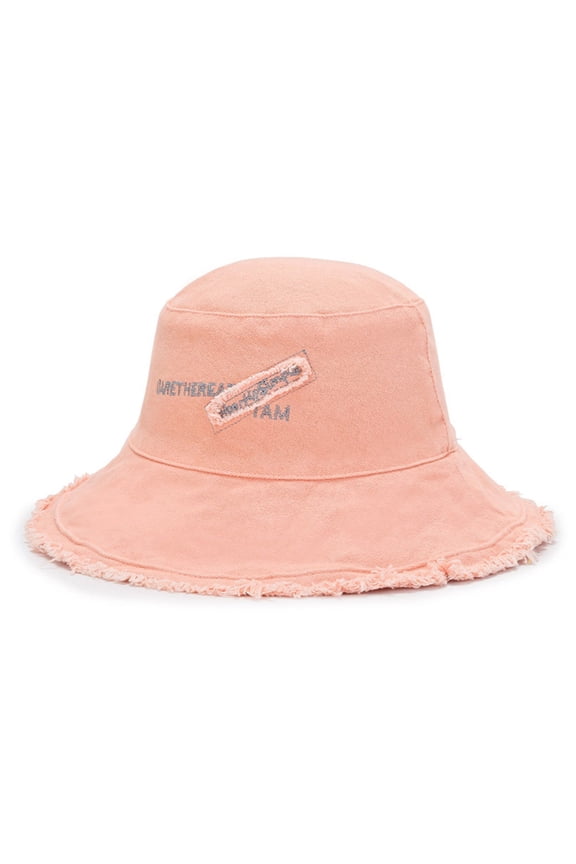 Rough Selvedge Design Bucket Hat Distressed Anti-uv Fisherman Hats for Adult Teenagers Wide Brim Polyester Hats