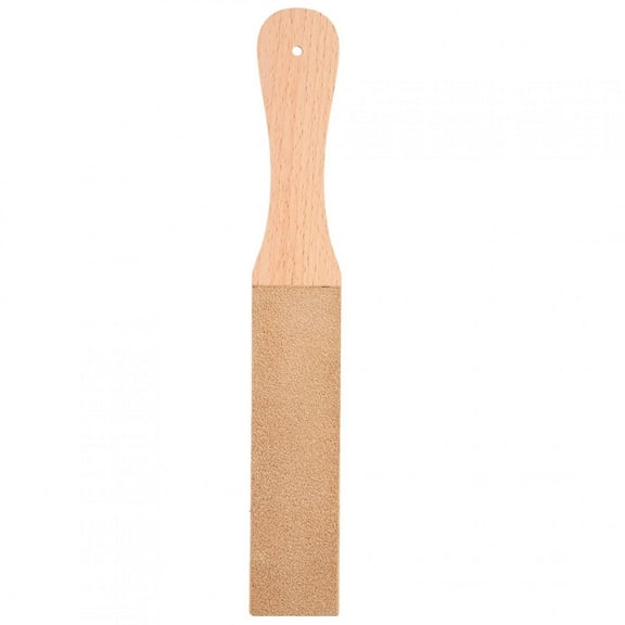 Rough Surface And Smooth Stropping For Multi-purpose Use, Double Sided Design With Comfortable Grip Wooden Handle For Professional Sharpness
