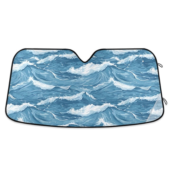 Rough Waters Car Windshield Sun Shade Foldable Car Front Window Visor Heat and UV Protection 53x23.5