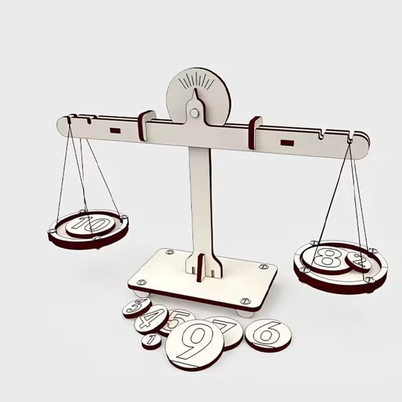 Rough Wood Balance Scale Model Kit DIY Physics Learning Toy