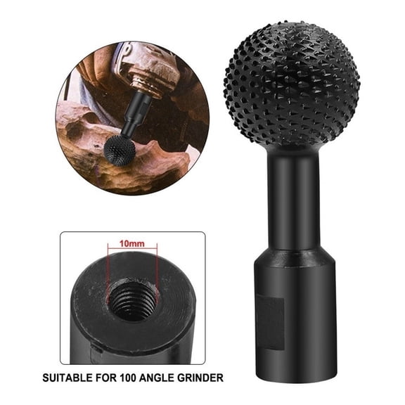 Rough grinding disc or rough grinding ball for cutting wooden corners Grinding head ball chisel round ball cutter Angle grinder ball grinder Round ball file grinding head (black)(1pcs)