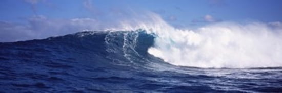 Rough waves in the sea Tahiti French Polynesia Canvas Art - Panoramic Images (36 x 12)