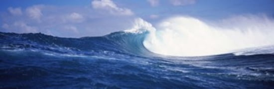 Rough waves in the sea Tahiti French Polynesia Canvas Art - Panoramic Images (36 x 12)