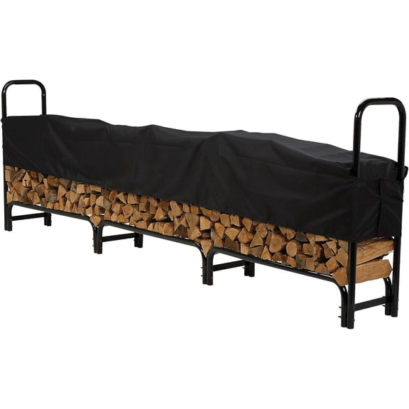 Roughneck 12ft. Firewood Rack with Cover, 3300-lb. Capacity, Steel Construction, Model# 73202212