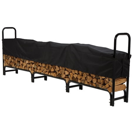 Roughneck 12ft. Firewood Rack with Cover, 3300-Lb. Capacity, Steel Construction
