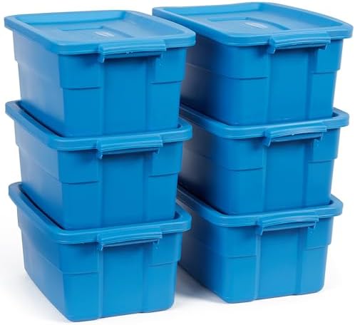 Roughneck️ 3 Gallon Storage Totes, Pack of 6, Durable Stackable Storage ...