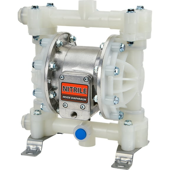 Roughneck Air-Operated Double Diaphragm Pump, 1/2in. Ports, 12 GPM, Polypropylene