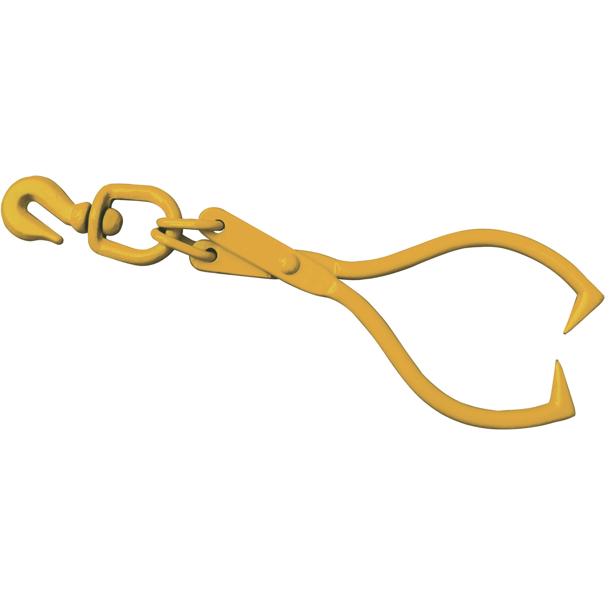 Yellow High-Carbon Steel Swivel Log Skidding Tongs, 19.5 ft