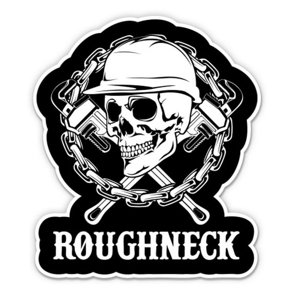 Roughneck Skull Oil Field - 3" Vinyl Sticker - For Car Laptop Water Bottle Phone - Waterproof Decal