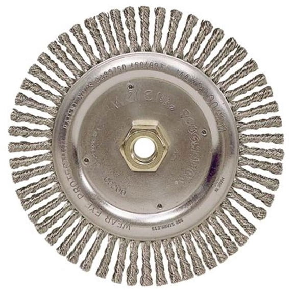 Roughneck Stringer Bead Wheel, 4 in D x 3/16 W, .02 Stainless Wire, 20,000 rpm
