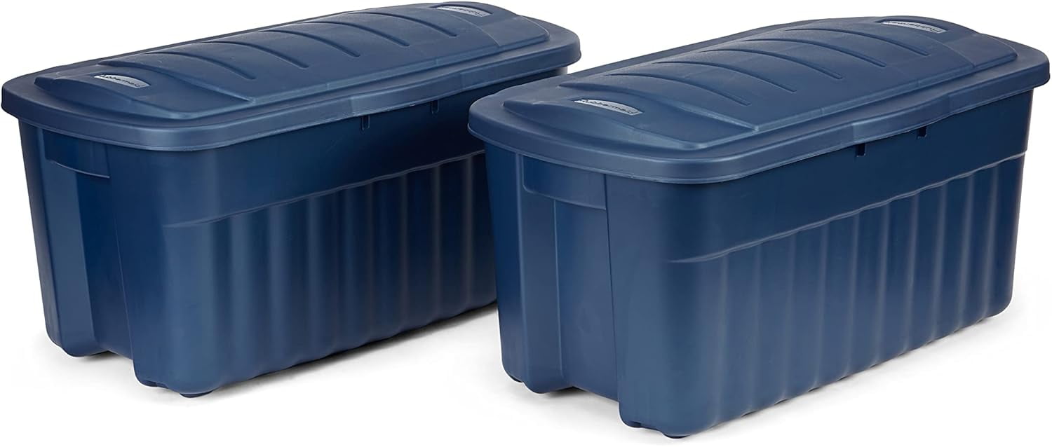Contenitori Rubbermaid Con Coperchio – 6 Pezzi Da 3 Galloni, Polietilene Resistente, Colore Indaco Scuro Metallico