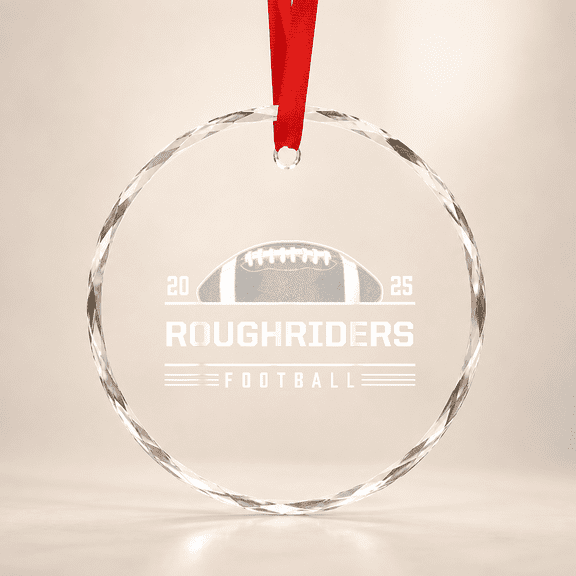 Roughriders Red River Football Hs Glass Ornament