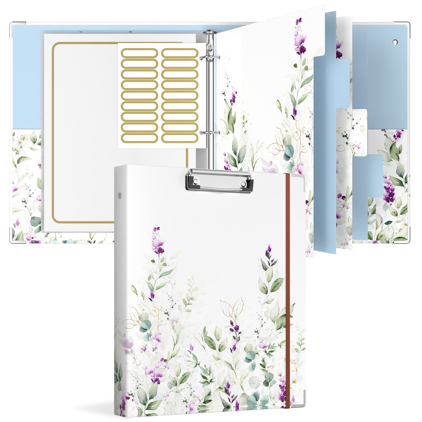 Rouidr 3 Ring Binder with clipboard, 1 inch Binder Organizer, 8.5" x 11