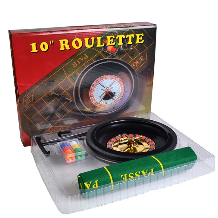 Roulette Wheel, 10 Inch Roulette Set Board Game Turntable Desktop 