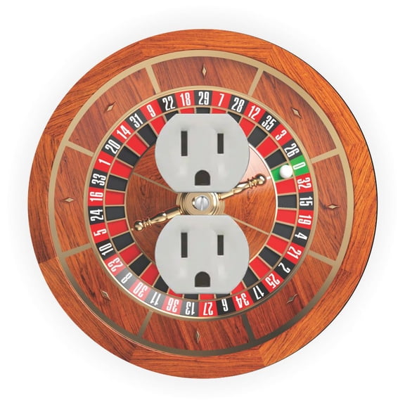 Roulette Wheel Design - Round Light Switch Plate Cover - Outlet Cover