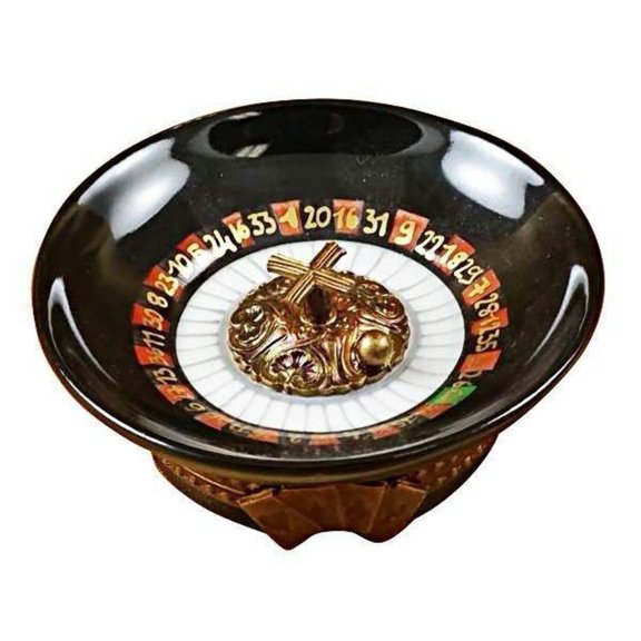 Roulette Wheel Limoges Box for Gaming Enthusiasts Limoges Box Porcelain Figurine