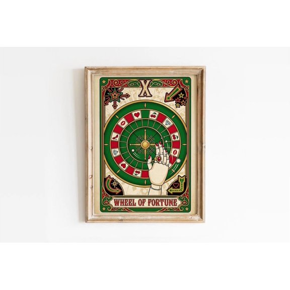 Roulette Wheel Wall Art Lucky Room Home Decor Unframed Paper Print