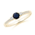 thumbnail image 1 of Round 0.40 Ctw Blue Sapphire 925 Sterling Silver Women Solitaire Accents Engagement Ring Jewelry, 1 of 5