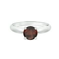 thumbnail image 1 of Round 0.55 Ctw Garnet Gemstone 925 Sterling Silver Stackable Band Women Ring, 1 of 4