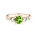 thumbnail image 1 of Round 0.75 Ctw Peridot Gemstone 925 Sterling Silver Solitaire Accents Women Promise Ring, 1 of 5